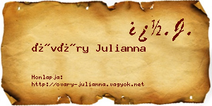 Óváry Julianna névjegykártya